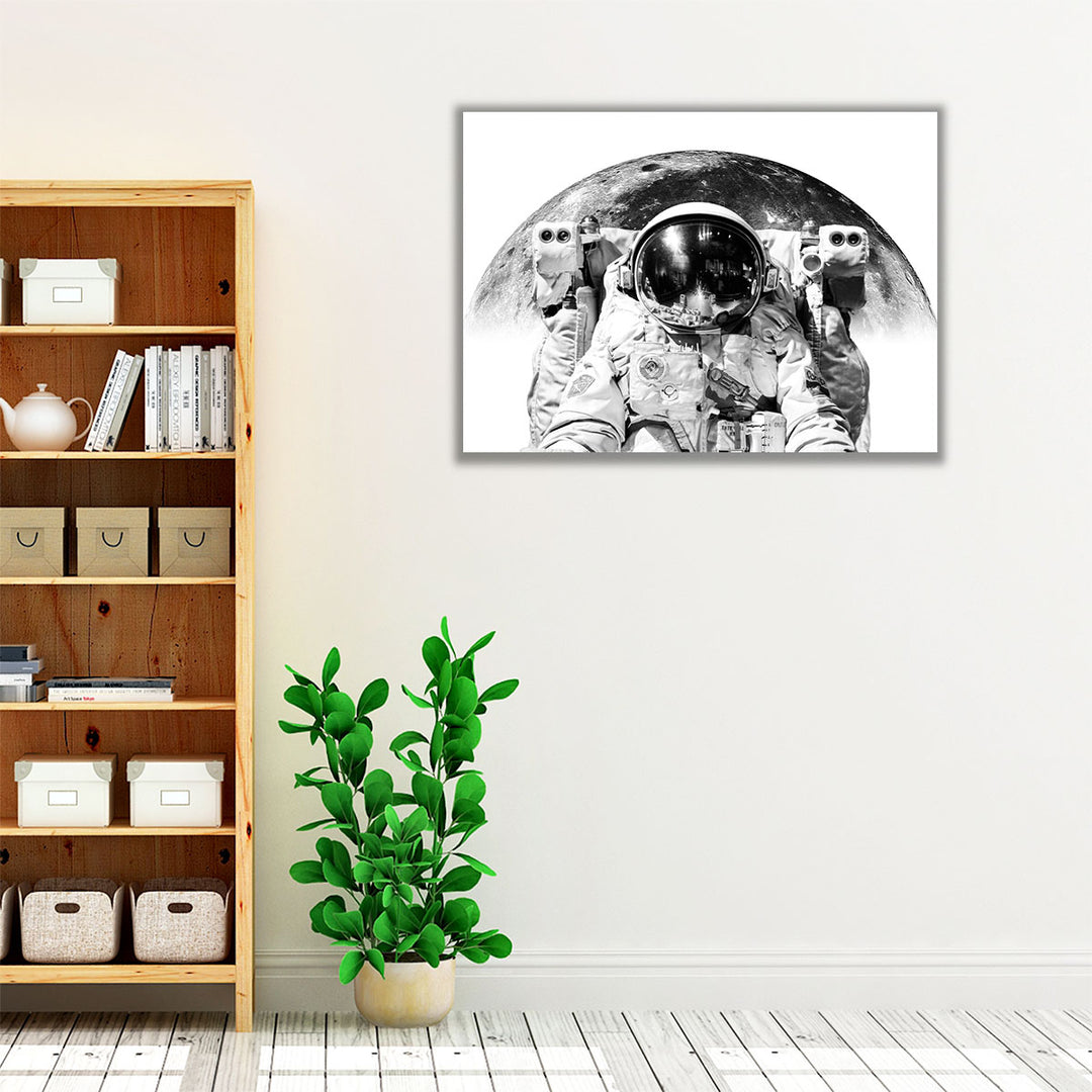 Modern Astronaut No. 2 Black And White - Canvas Print Wall Art