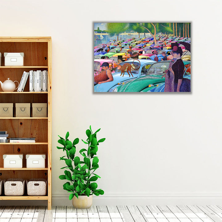 Sunday Afternoon, Looking For The Car - Canvas Print Wall Art