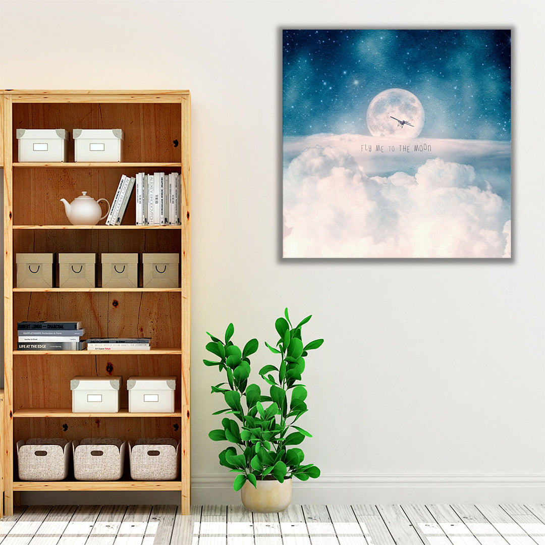 Moonrise Over the Clouds - Canvas Print Wall Art