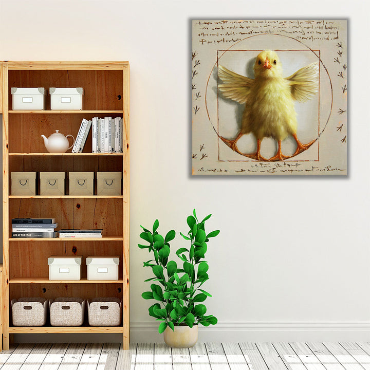 Vitruvian Chick - Canvas Print Wall Art