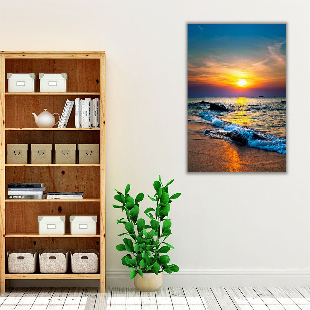 Colorful Sunset and The Seashore - Canvas Print Wall Art