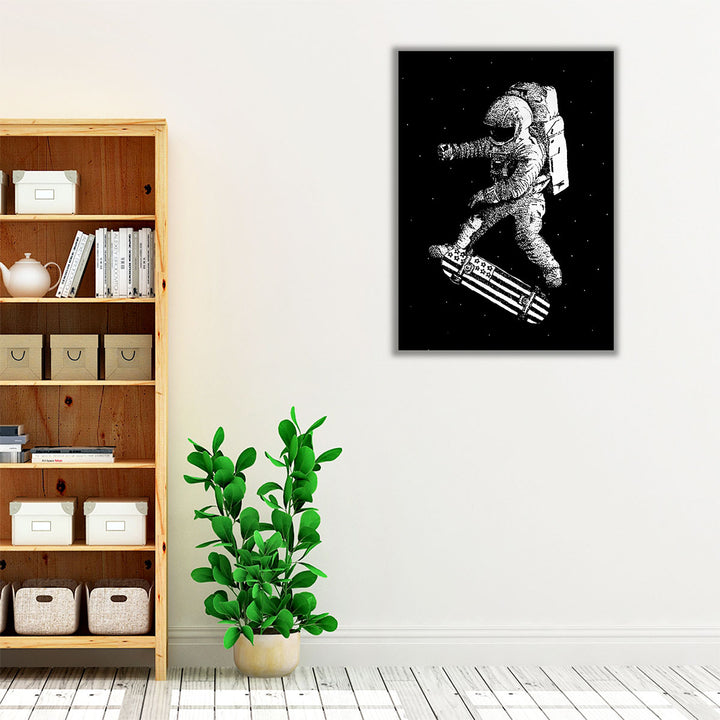 Kickflip in Space - Canvas Print Wall Art