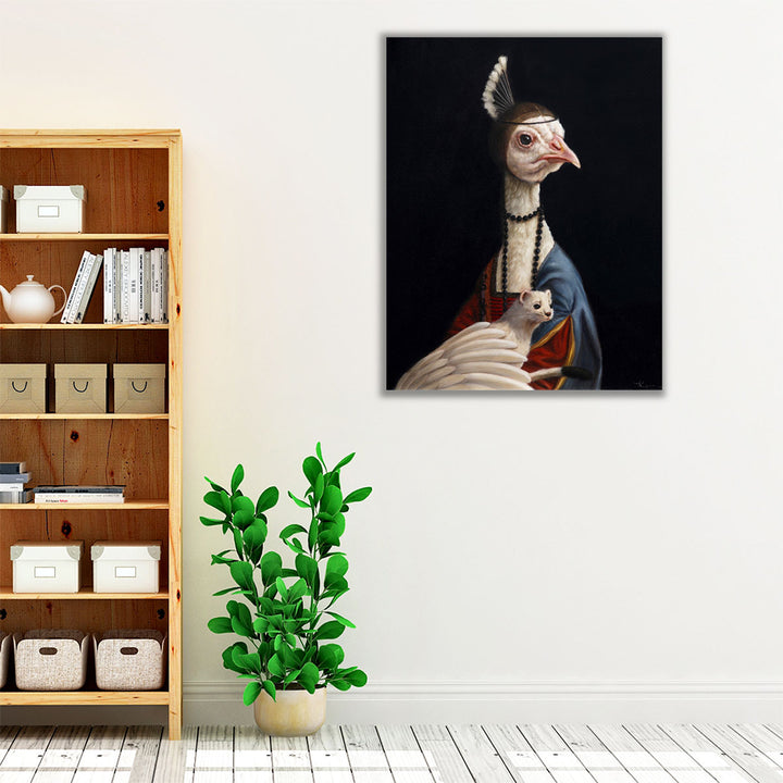 Peacock with Ermine - Canvas Print Wall Art