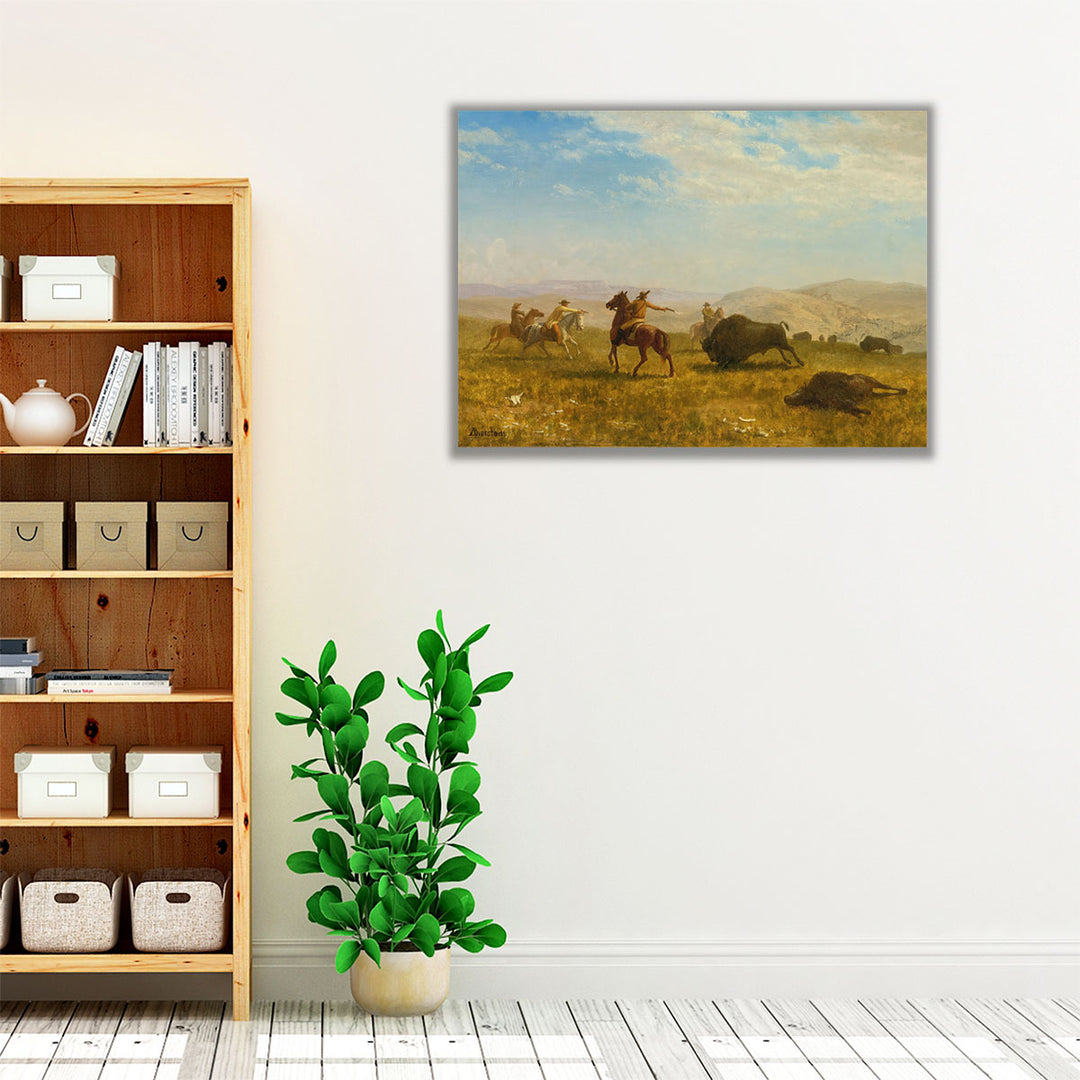 Living room wrapped canvas – horse meadow artwork
