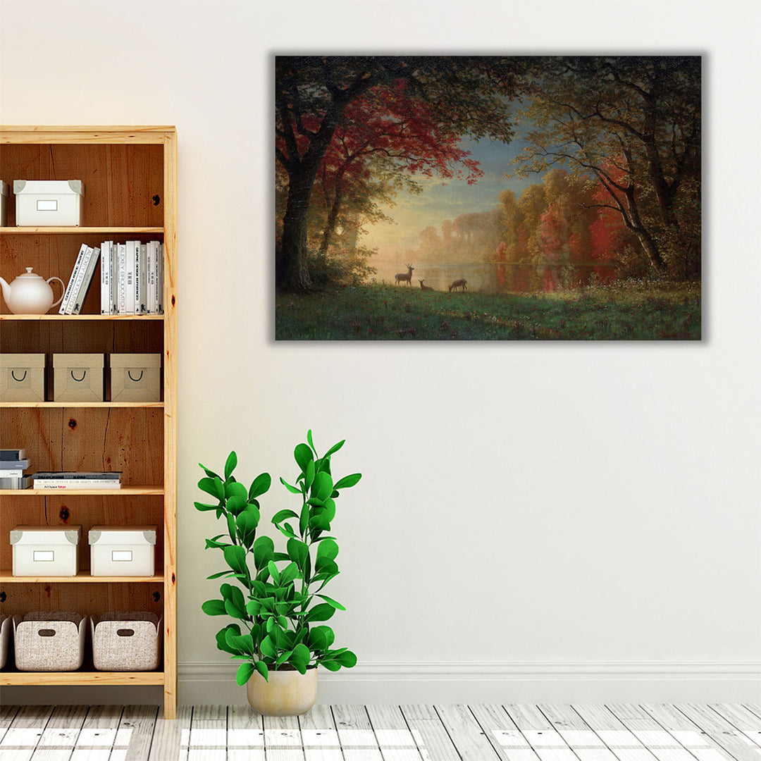 Bedroom Wrapped Canvas – tranquil nature décor centerpiece