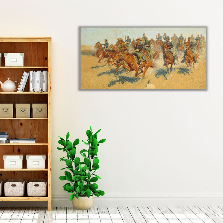Living room wrapped canvas – classic horse décor centerpiece