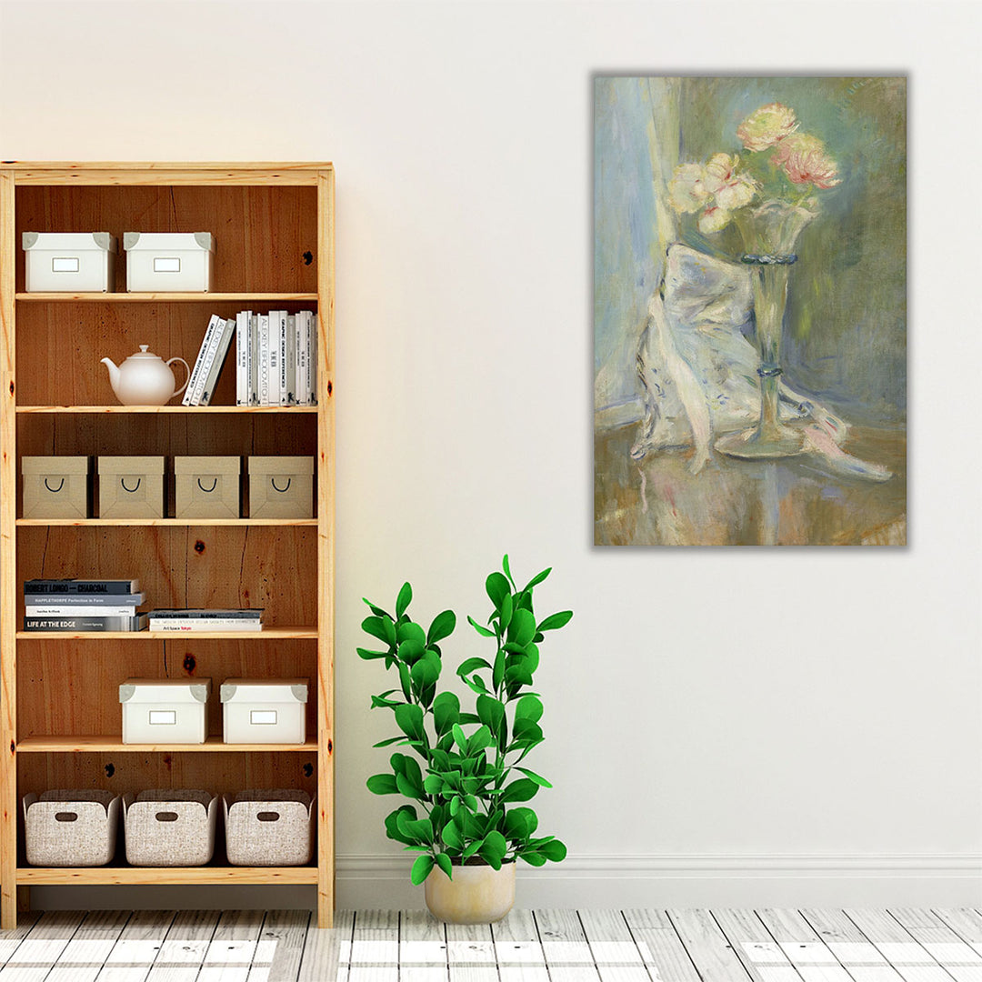 Espresso Framed Canvas – impressionist rose artwork centerpiece