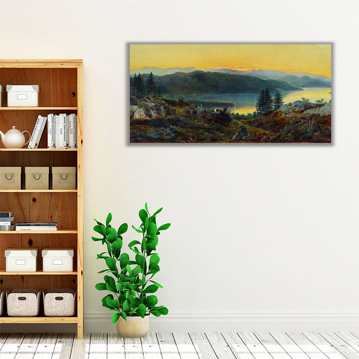 Tranquil sunset wall art in neutral color palette