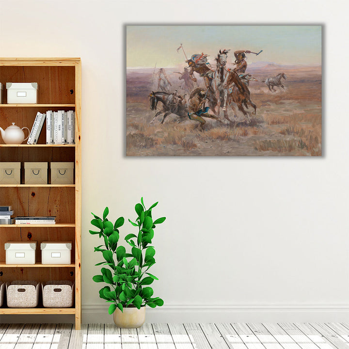 When Blackfeet and Sioux Meet, 1908 - Canvas Print Wall Art