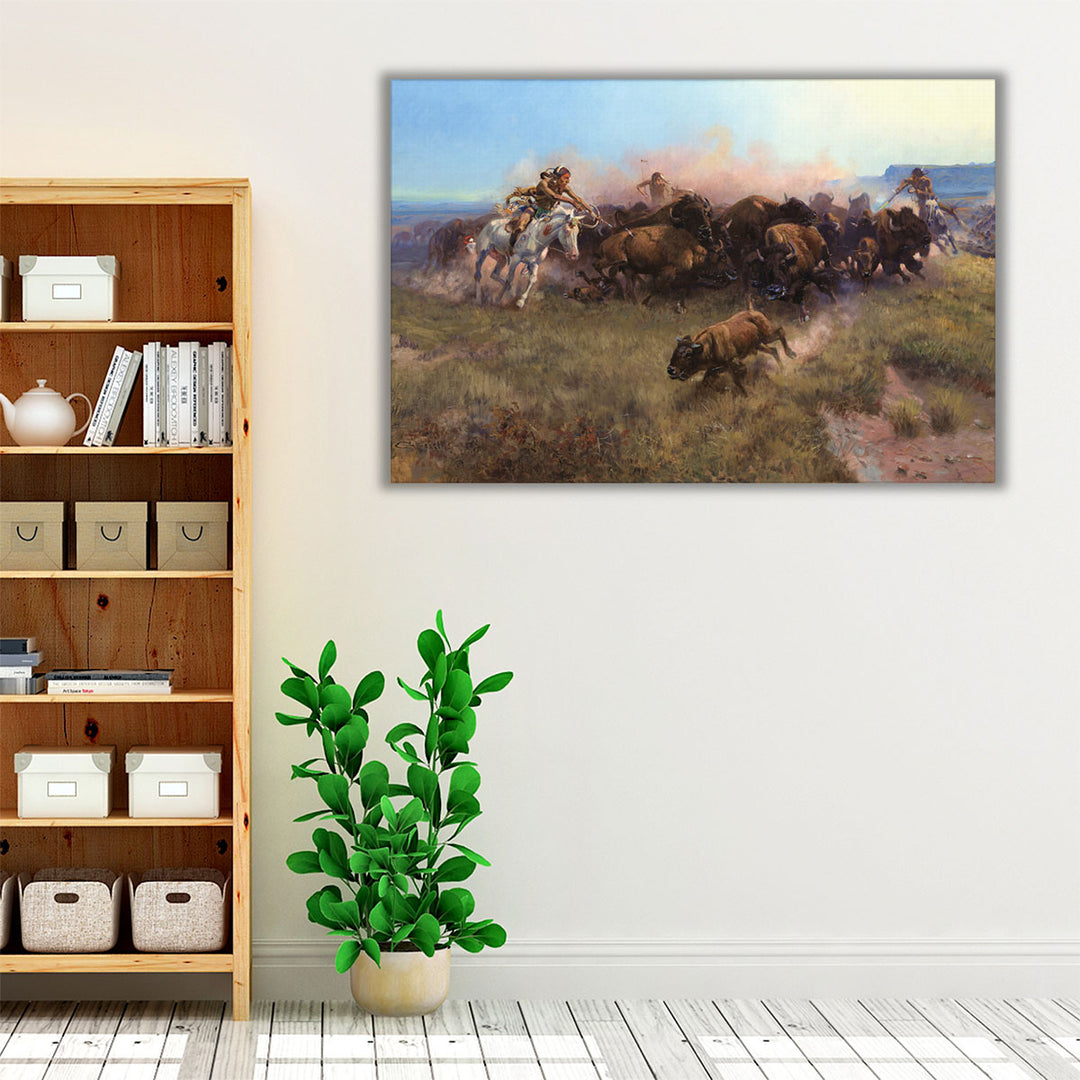 Buffalo Hunt - Canvas Print Wall Art
