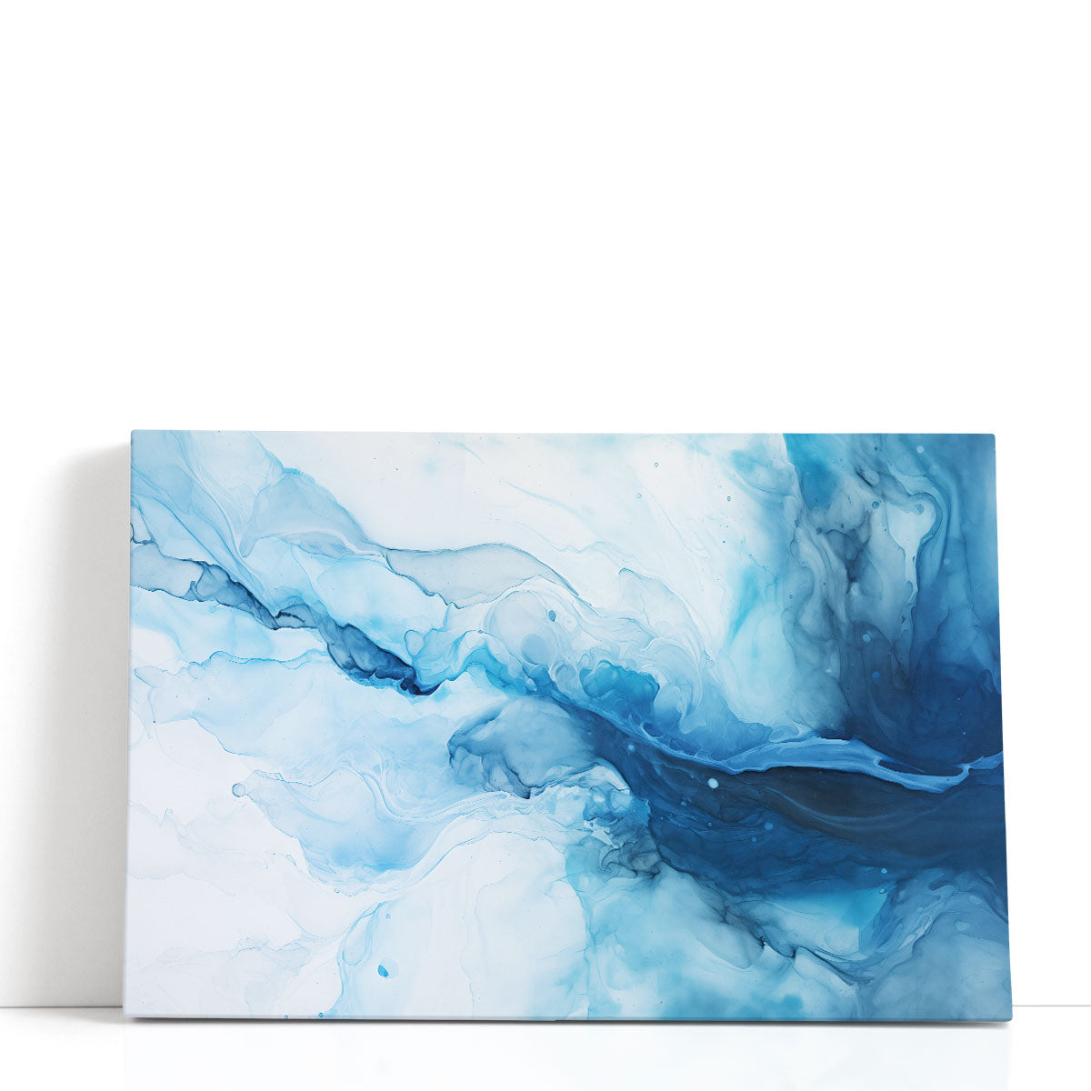 Vortex Calm | Abstract Blue & Neutral Canvas Print – Framed Flair