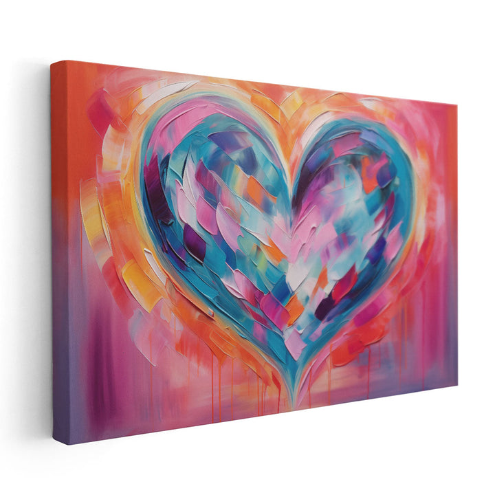 Chromatic Heartbeat Fusion - Canvas Print Wall Art