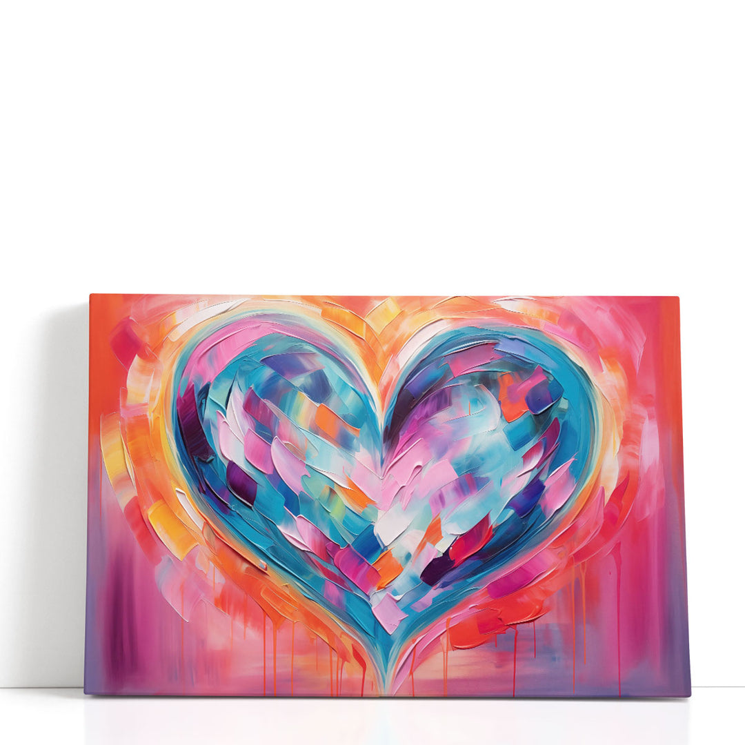 Chromatic Heartbeat Fusion - Canvas Print Wall Art