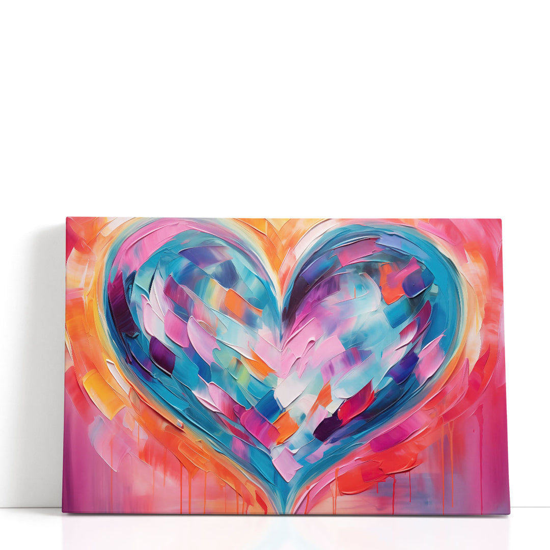 Chromatic Heartbeat Fusion - Canvas Print Wall Art