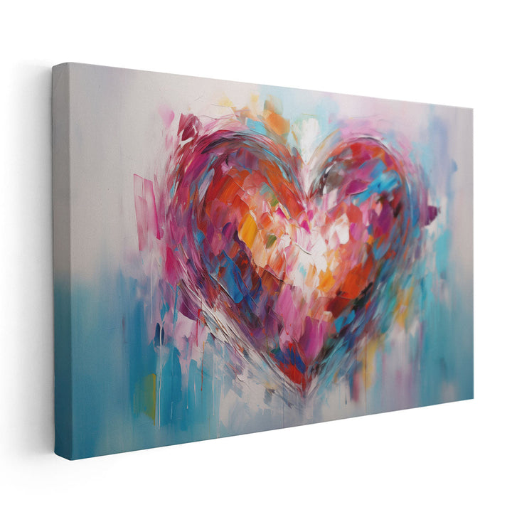 Chromatic Heartwave Symphony - Canvas Print Wall Art