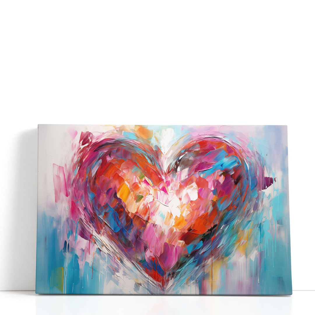 Chromatic Heartwave Symphony - Canvas Print Wall Art