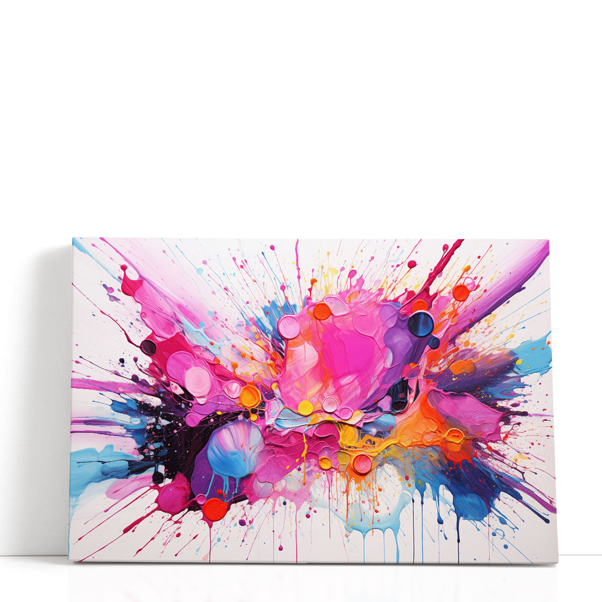 Splash Spectrum | Colorful Abstract Canvas Wall Art – Framed Flair