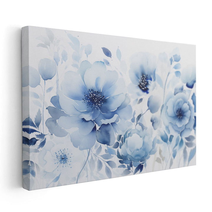 Glossy Midnight Flora - Canvas Print Wall Art