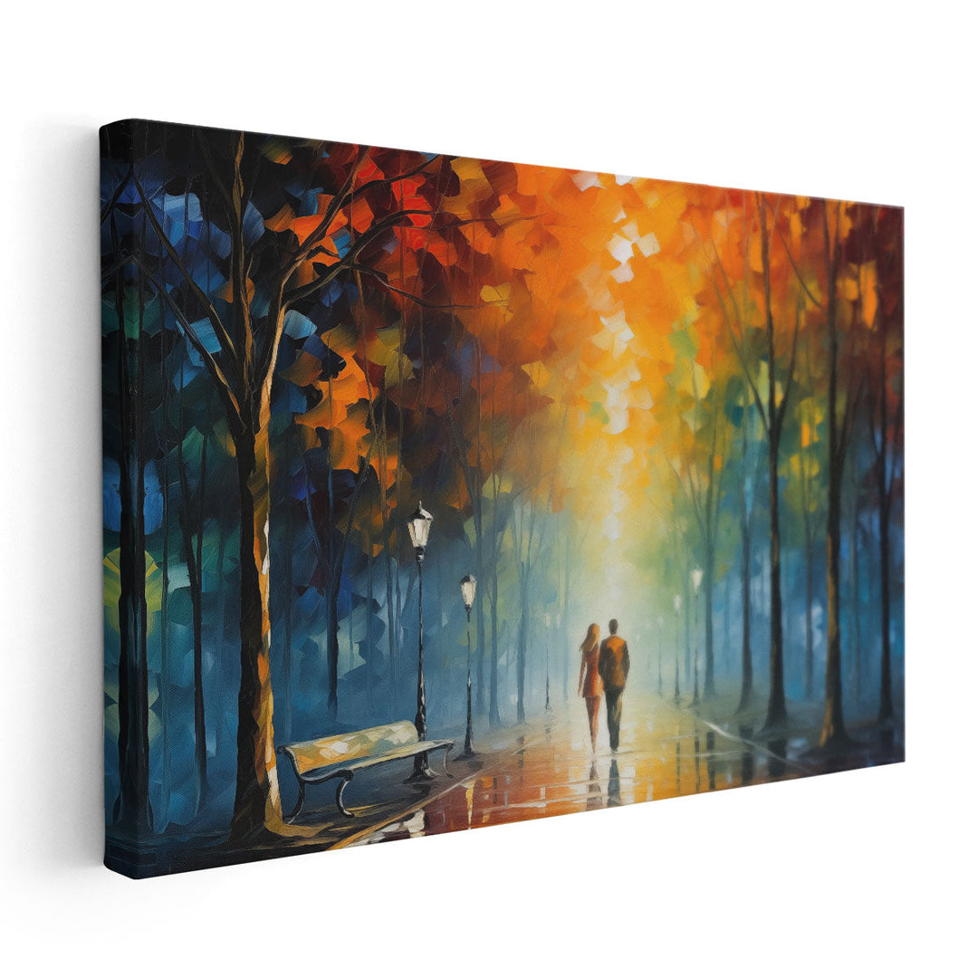 Glowing Park Romance 2 - Canvas Print Wall Art