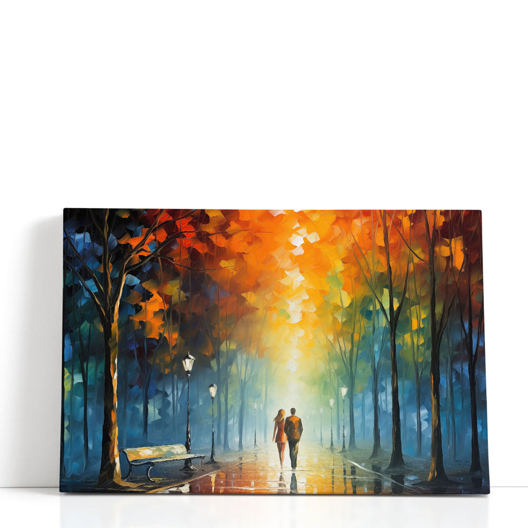 Glowing Park Romance 2 - Canvas Print Wall Art