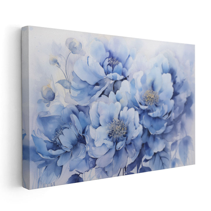 Indigo Petal Whispers - Canvas Print Wall Art