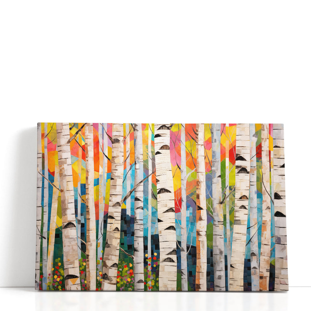 Playful Birch Grove 2 - Canvas Print Wall Art