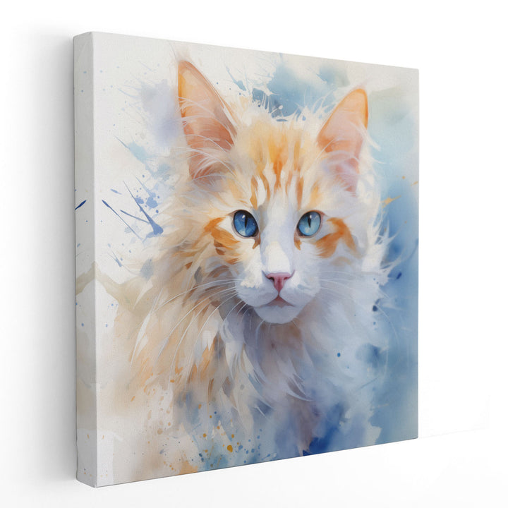 Energetic Watercolor Purr 2 - Canvas Print Wall Art