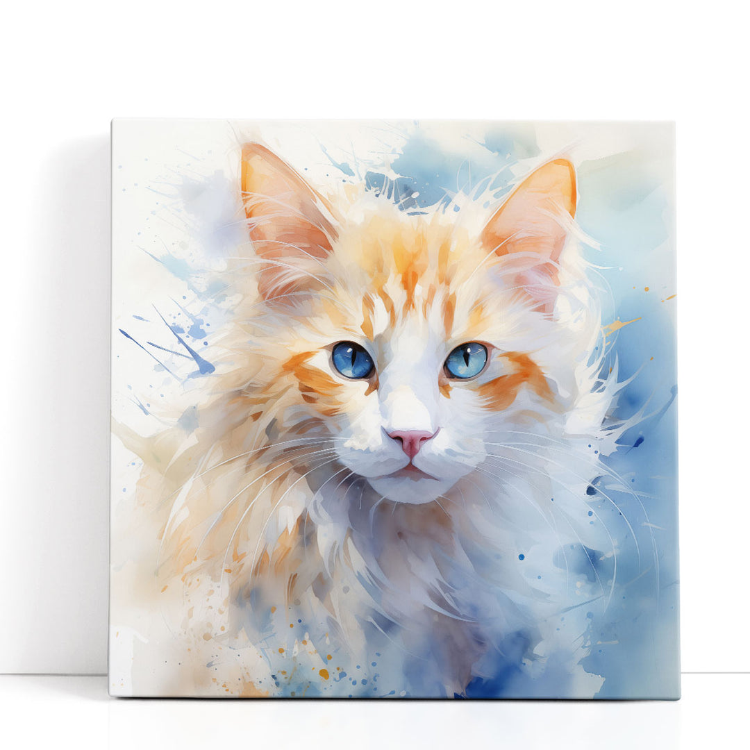 Energetic Watercolor Purr 2 - Canvas Print Wall Art