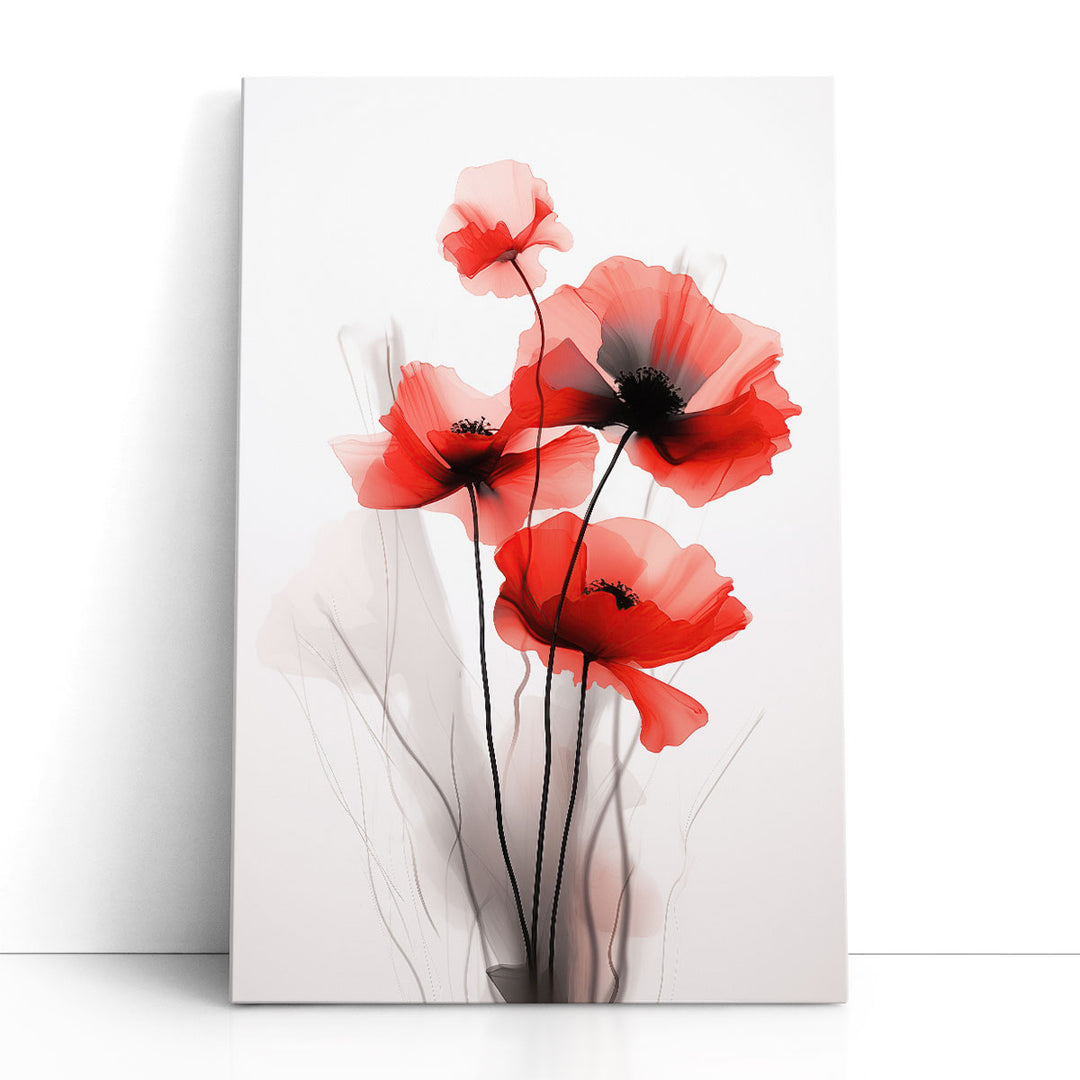 Red Poppies Elegance 2 - Canvas Print Wall Art