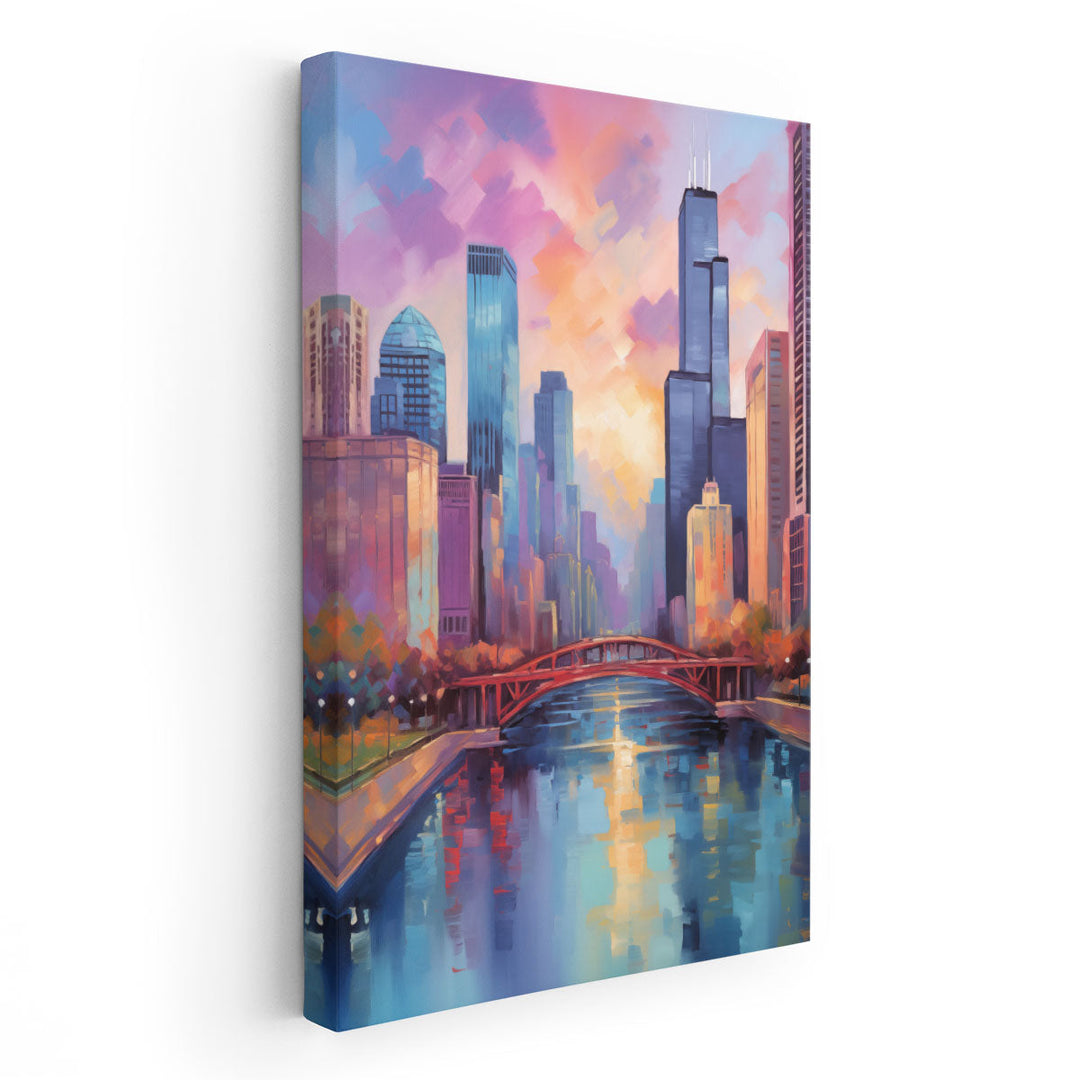 Chicago Skyline Impressions - Canvas Print Wall Art