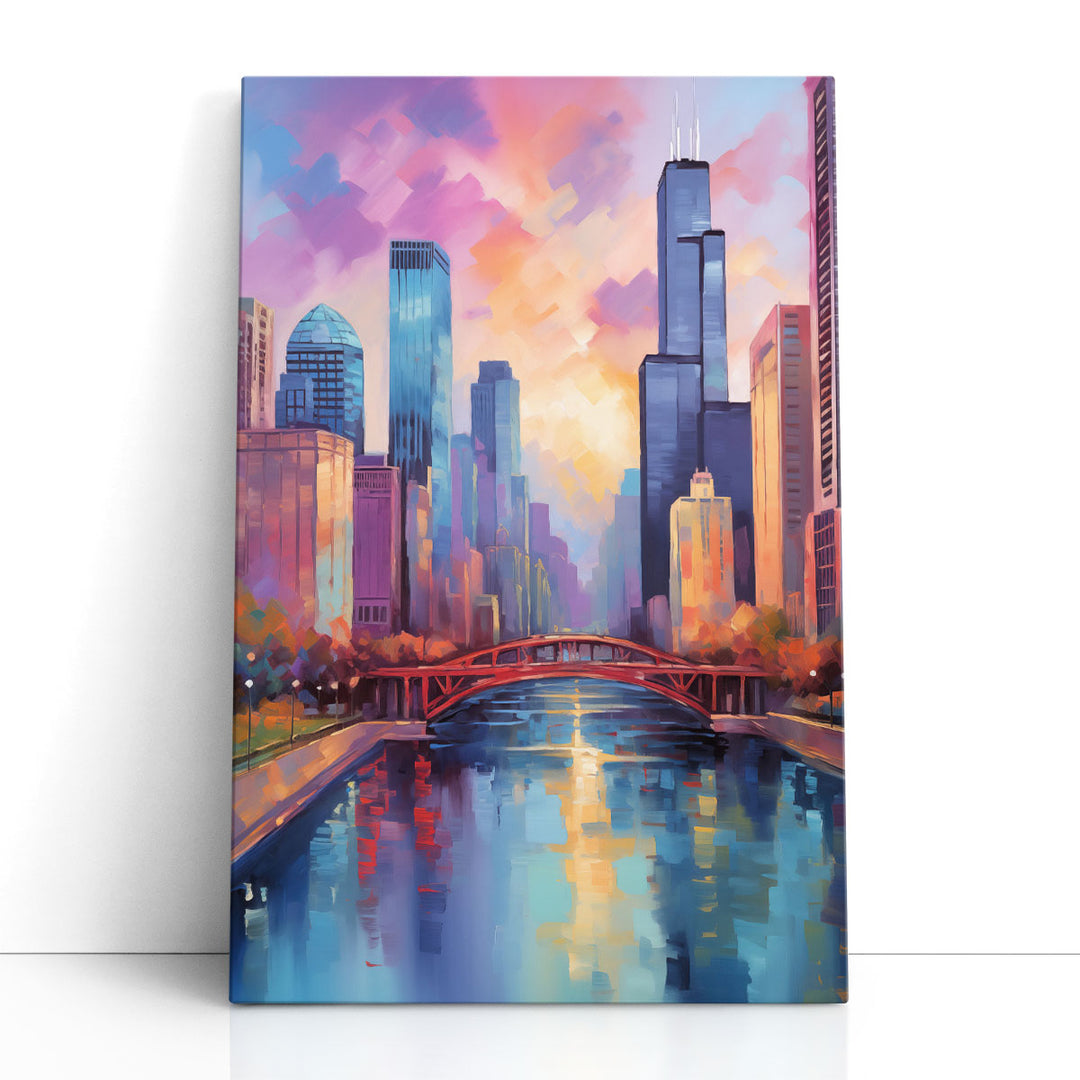 Chicago Skyline Impressions - Canvas Print Wall Art