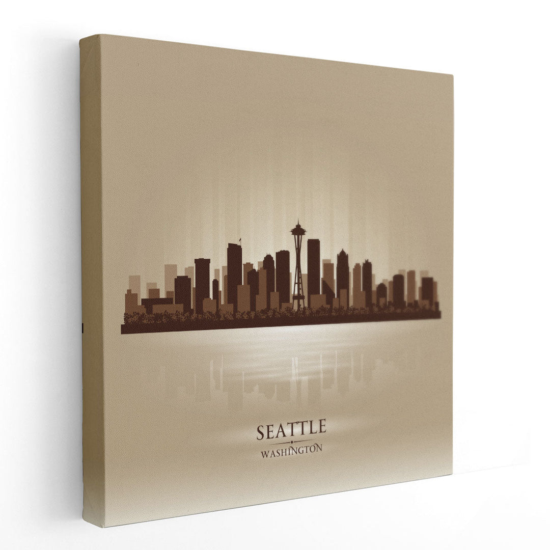 Seattle Washington,  City Skyline - Canvas Print Wall Art