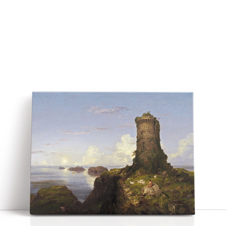 Italian Coast Scene with Ruined Tower, 1838 - Canvas Print Wall Art
