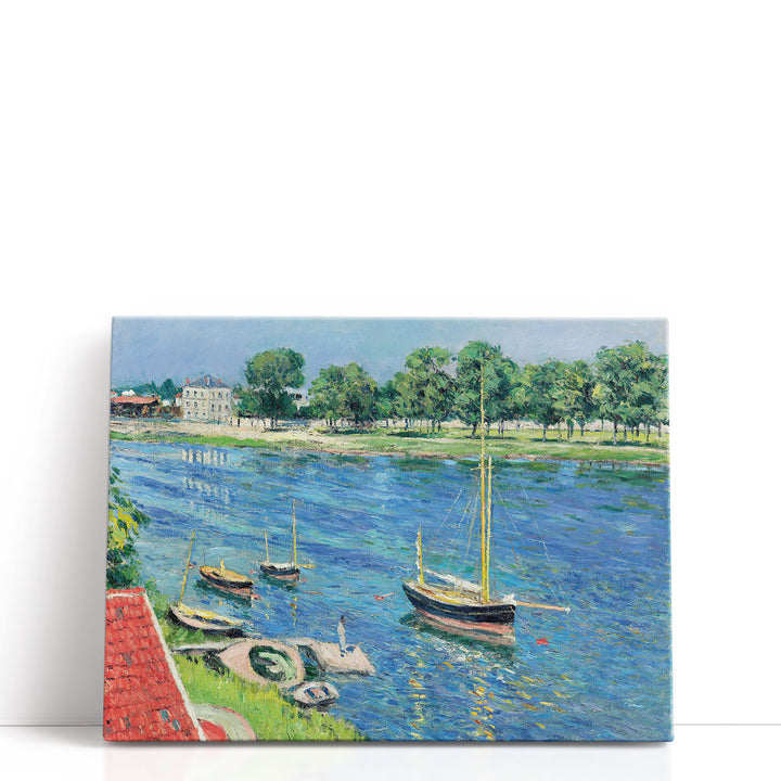 La Seine a Argenteuil, Bateaux au Mouillage - Canvas Print Wall Art