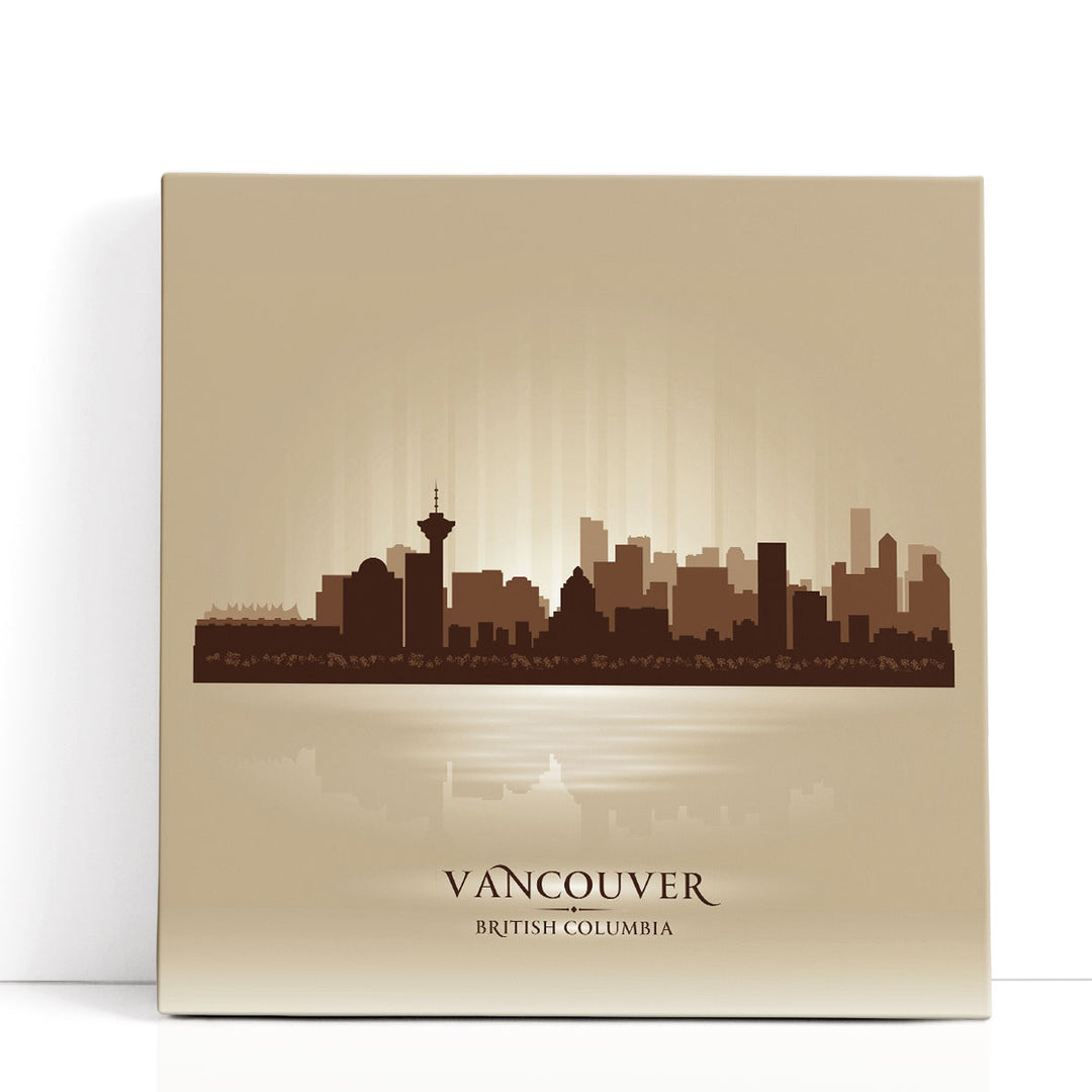 Vancouver British Columbia, City Skyline - Canvas Print Wall Art