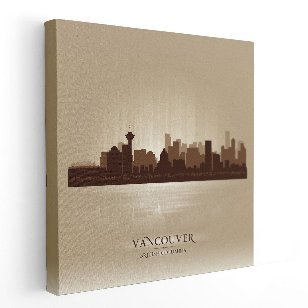 Vancouver British Columbia, City Skyline - Canvas Print Wall Art