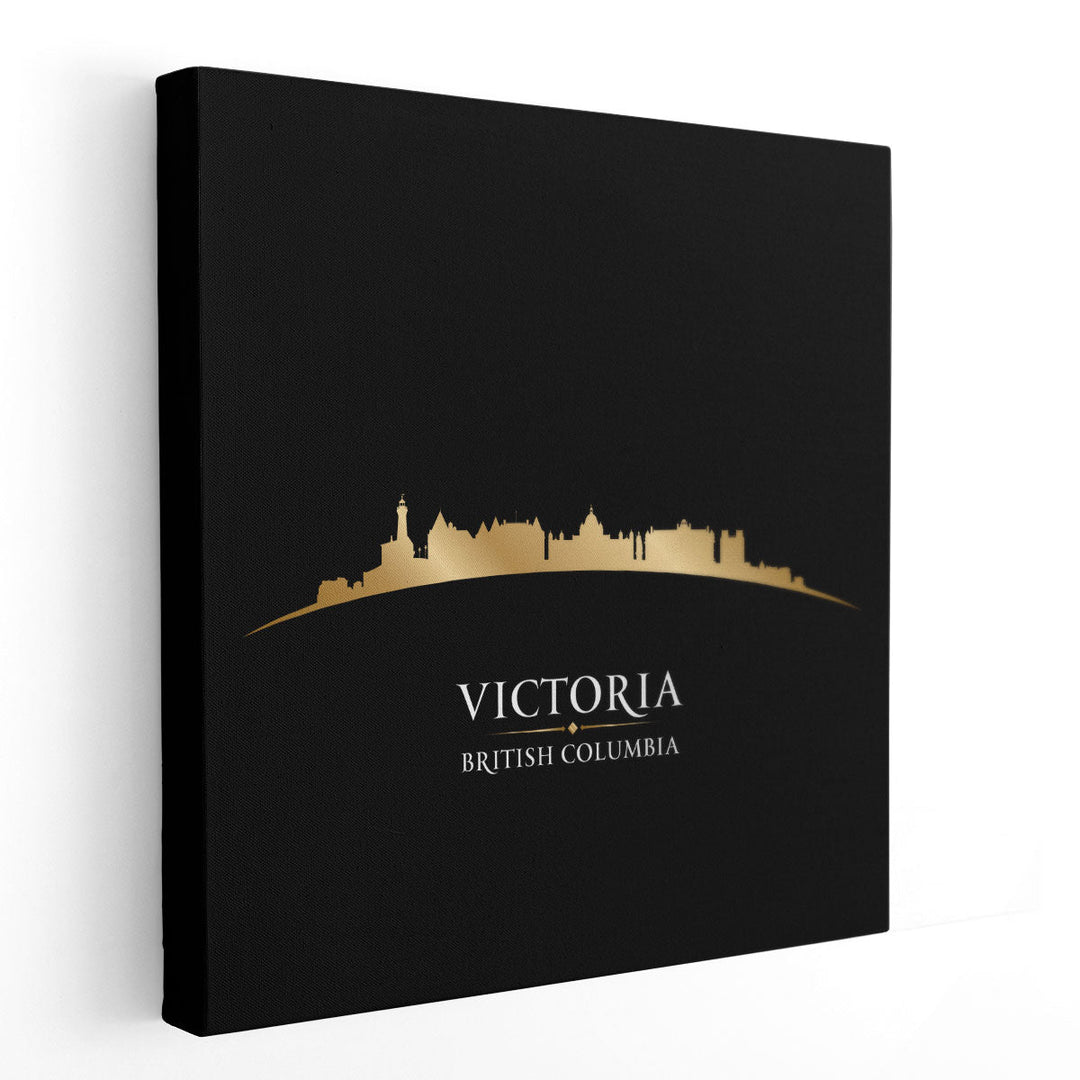 Victoria British Columbia, City Skyline - Canvas Print Wall Art