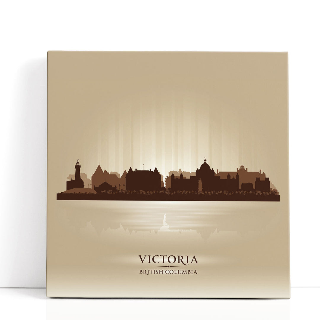 Victoria British Columbia, City Skyline - Canvas Print Wall Art