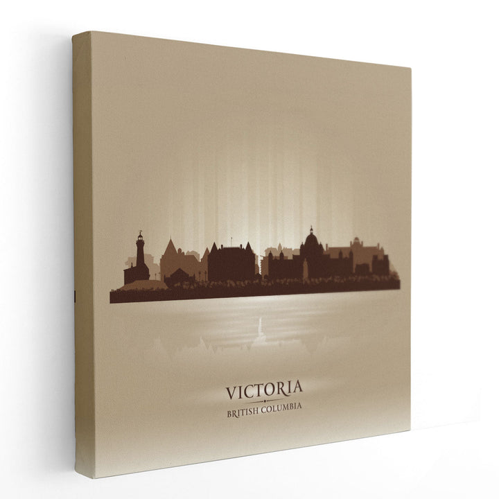 Victoria British Columbia, City Skyline - Canvas Print Wall Art