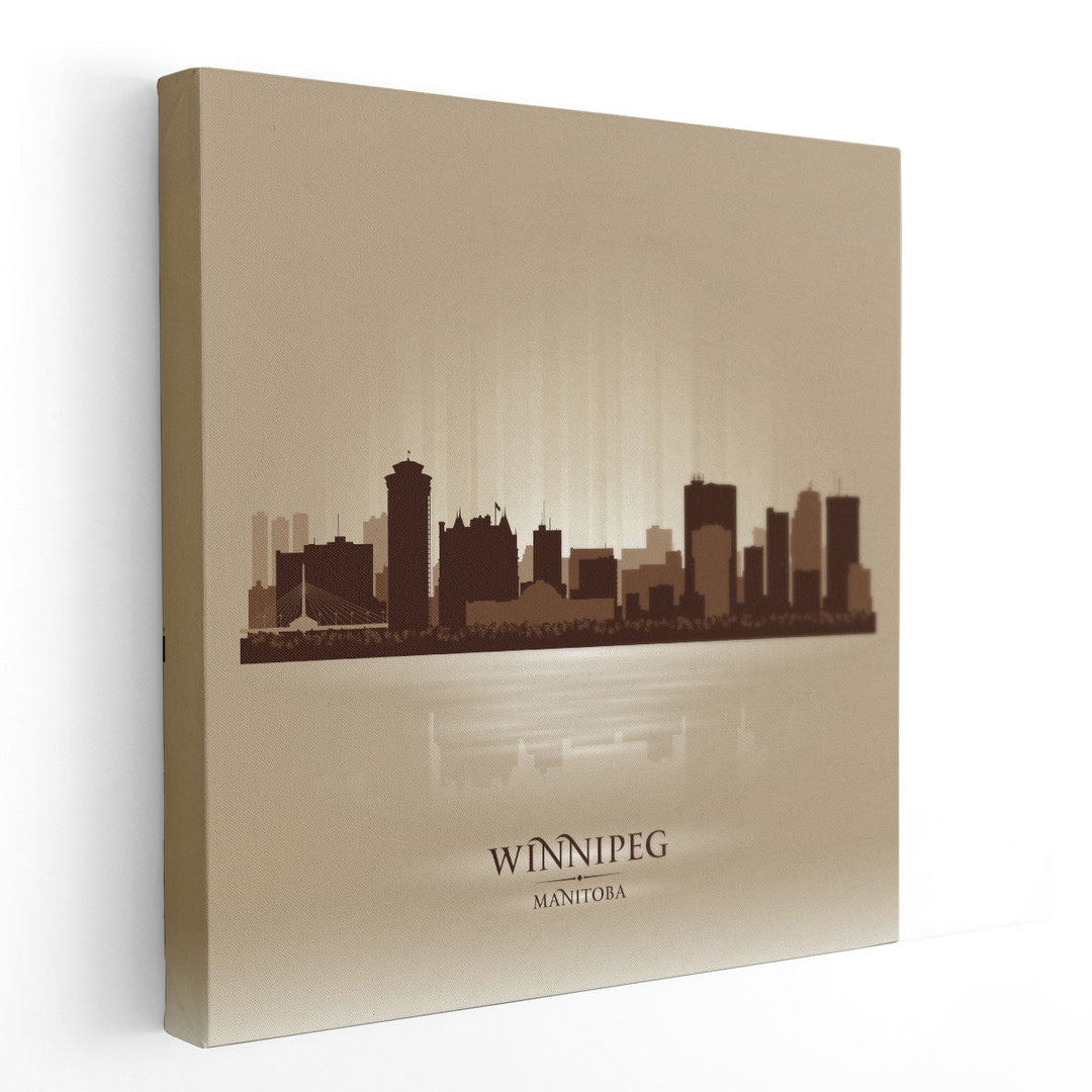 Winnipeg Manitoba, City Skyline - Canvas Print Wall Art