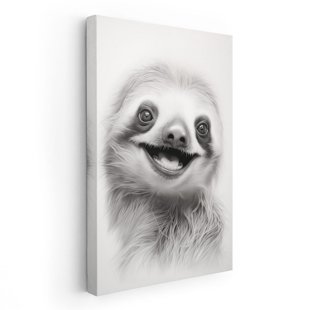 Slothy Smiling - Canvas Print Wall Art