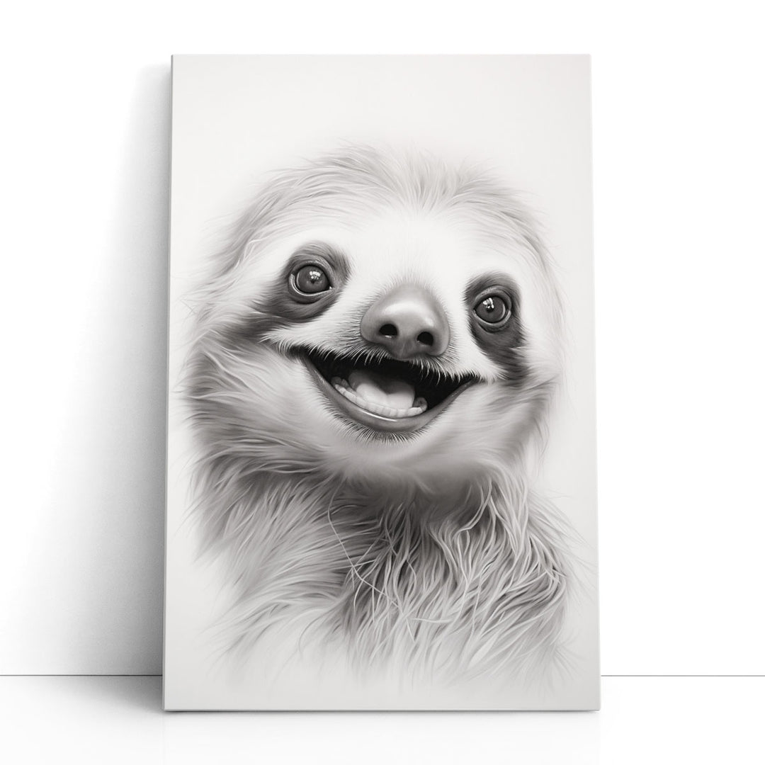 Slothy Smiling - Canvas Print Wall Art