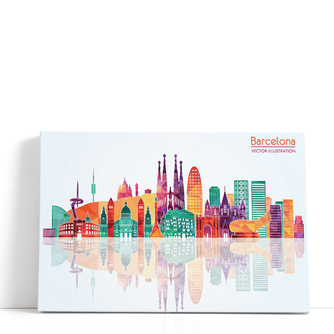 Barcelona, Spain Skyline - Canvas Print Wall Art