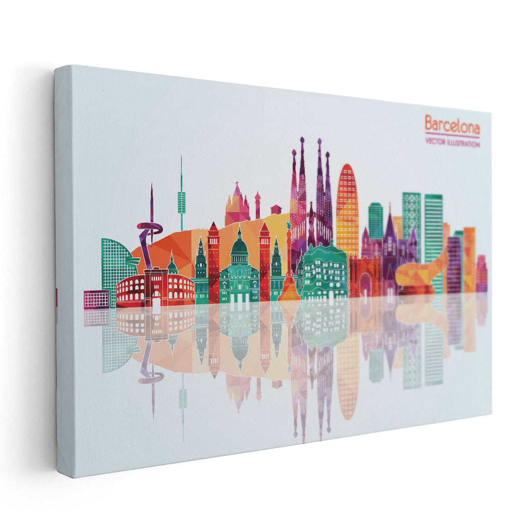 Barcelona, Spain Skyline - Canvas Print Wall Art