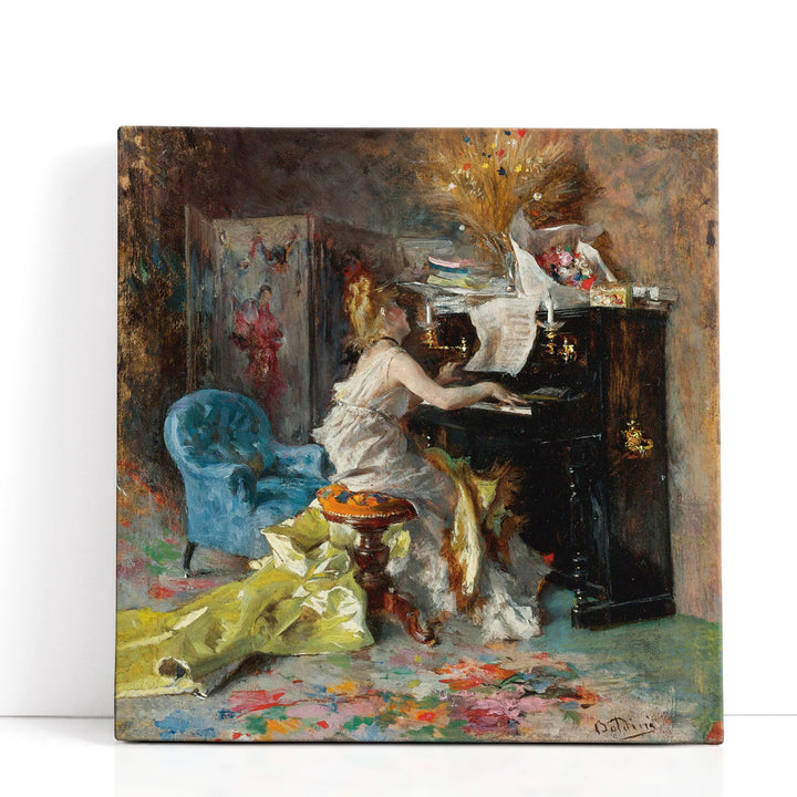 Woman at a Piano - Canvas Print Wall Art