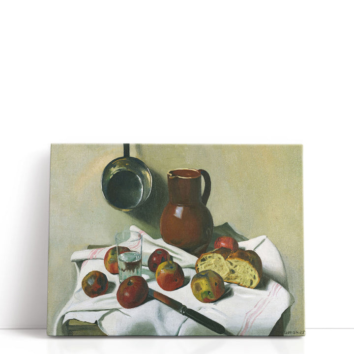 Apples, Jug, Glass of Water and Tin Pan - Canvas Print Wall Art
