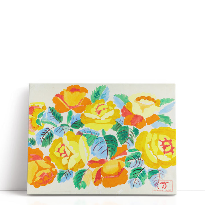 Composition mit gelben Rosen - Canvas Print Wall Art