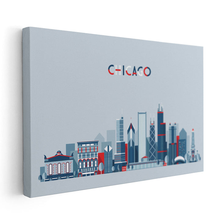 Chicago City Skyline, United States - Canvas Print Wall Art