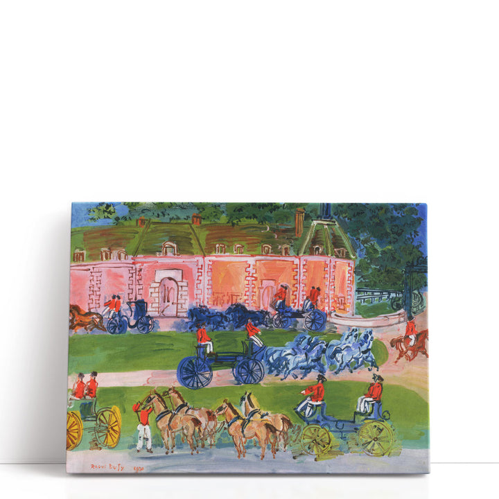 Chateau and Horses - Canvas Print Wall Art