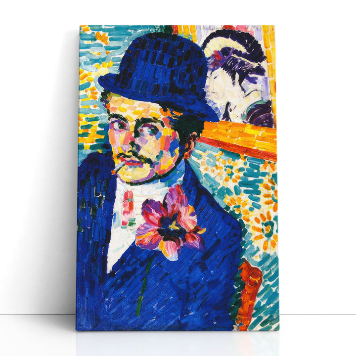A Man with a Tulip, Portrait of Jean Metzenge - Canvas Print Wall Art